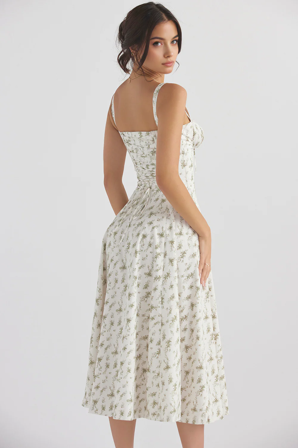 Floral Bustier Midriff Waist Shaper Dress