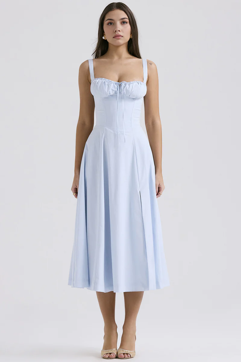 Floral Bustier Midriff Waist Shaper Dress