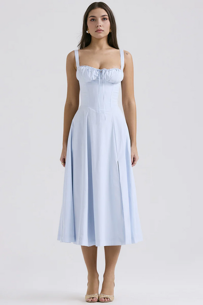 Floral Bustier Midriff Waist Shaper Dress